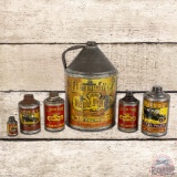 Group of 6 Whiz Metal Polish Metal Cans