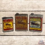 Group of 3 Whiz Top Dye and Decomposer Cans w/ Early Automobiles