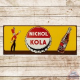 Nichol Kola Single Sided Tin Sign w/ Bottle