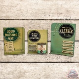 Group of 3 Whiz Counter Top Single Sided Tin Display Signs w/ Can