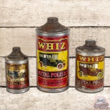 Group of 3 Whiz Metal Polish Automotive Cans
