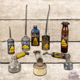 Group of 8 Whiz Oilers Sprayers & Bottles