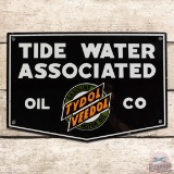 Tide Water Associated Oil Co. Single Sided Porcelain Truck Door Sign w/ Logo