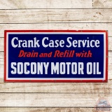 Socony Motor Oil Crank Case Service Single Sided Porcelain Sign