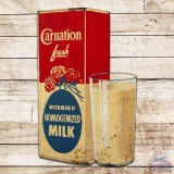 Carnation Vitamin D Homogenized Milk Emb. Die Cut Single Sided Tin Sign