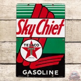 1954 Texaco Sky Chief Gasoline Single Sided Porcelain Pump Plate Sign