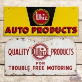 Group of Two Whiz Automotive Products Single Sided Tin Signs