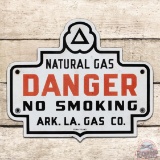 Excellent Cities Service Ark. LA. Gas Co. Danger No Smoking Single Sided Porcelain Sign w/ Logo