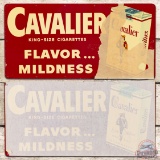 Group of 2 NOS Cavalier King Size Cigarettes Single Sided Tin Signs