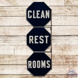 Clean Rest Rooms Multi-Piece DS Porcelain Flange Sign