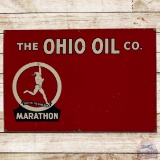 Marathon The Ohio Oil Company SS Tin Sign w/ Running Man