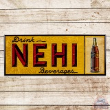 Drink Nehi Beverages Emb. Single Sided Tin Sign w/ Bottle