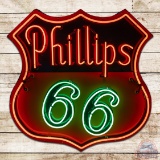 Phillips 66 Gasoline Service Station 4' Single Sided Porcelain Neon Sign