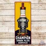 Champion Spark Plug Service Vertical Single Sided Tin Sign