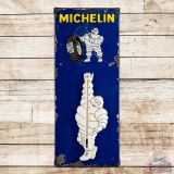 Michelin Tires Single Sided Porcelain Sign w/ Bibendum & Thermometer