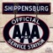 Shippensburg Official Triple A AAA Service Station Double Sided Porcelain Sign