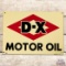 Excellent 1952 D-X Motor Oil Single Sided Tin Sign w/ Logo