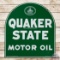Nice Quaker State Motor Oil Double Sided Tin Tombstone Sign