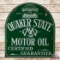 Quaker State Motor Oil Double Sided Porcelain Tombstone Sign