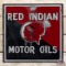Red Indian Motor Oils Single Sided Porcelain Sign w/ Native American