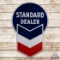 Outstanding Standard Gasoline Dealer Die Cut Double Sided Porcelain ID Sign w/ Hallmark