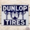 Superb Graphic Dunlop Tires Double Sided Porcelain Flange Sign