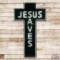 Jesus Saves 7.5' Die Cut Cross Shaped Single Sided Tin Neon