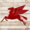 Mobil Pegasus Emb. Die Cut Single Sided Porcelain Sign