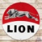 1960 Lion Gasoline 5' Double Sided Porcelain ID Sign 