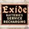 1948 Exide Batteries Service Recharging Double Sided Tin Sign