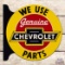 We Use Genuine Chevrolet Parts Double Sided Tin Flange Sign