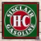 Fantastic Sinclair H-C Gasoline Single Sided Porcelain Sign w/ Logo