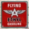 Excellent Flying A Ethyl Gasoline Single Sided Porcelain Pump Plate Sign w/ Logo