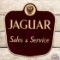 Impressive Jaguar Sales & Service Die Cut Single Sided Porcelain Sign w/ Logo