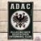 Fantastic ADAC German Automobile Club Convex Single Sided Porcelain Sign w/ Logo