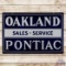Oakland Pontiac Sales and Service Double Sided Porcelain Sign