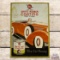 Amazing Whiz White Rubber Tire Coating Single Sided Tin Sign w/ Automobile & Lady