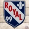 Scarce Royal 99 Gasoline Die Cut Single Sided Porcelain Pump Plate Sign