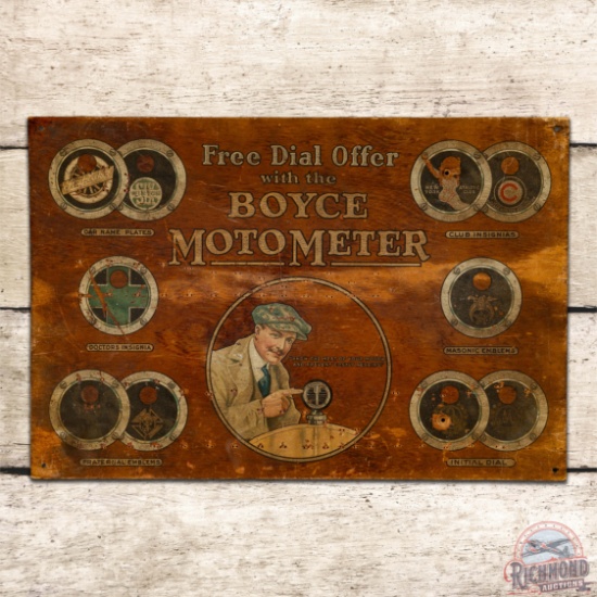 Boyce Moto Meter "Free Dial Offer" SS Wooden Sign
