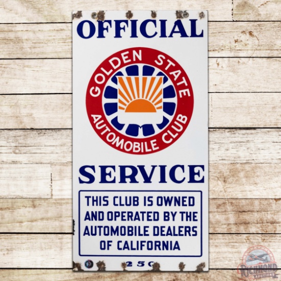 Official Golden State Automobile Club Service of California Double Sided Porcelain Sign