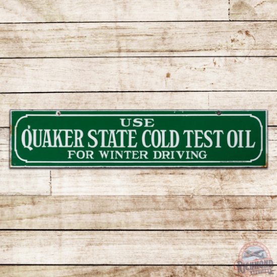 Fantastic Use Quaker State Cold Test Oil for Winter Driving Double Sided Porcelain Sign