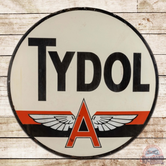 Tydol Flying A Gasoline 6' Double Sided Porcelain ID Sign