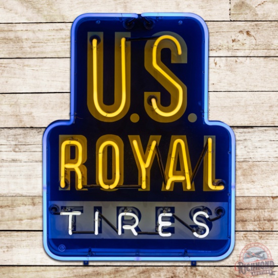 1948 U.S. Royal Tires 3' Single Sided Tin Neon Sign