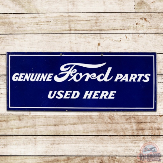 Outstanding 1920 Genuine Ford Parts Used Here Single Sided Porcelain Sign
