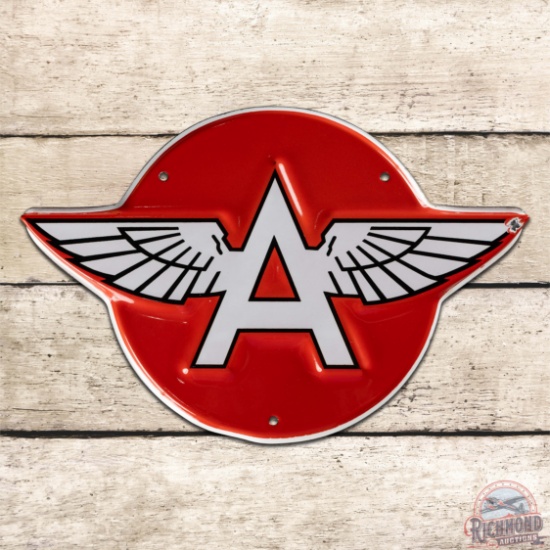 Excellent Flying A Die Cut Convex Single Sided Porcelain Truck Door Sign