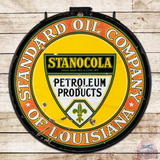 Stanocola Petroleum Products 30" Double Sided Porcelain Logo Sign w/ Ring