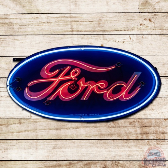 Outstanding Ford Automobiles 4' Double Sided Porcelain Factory Neon Sign
