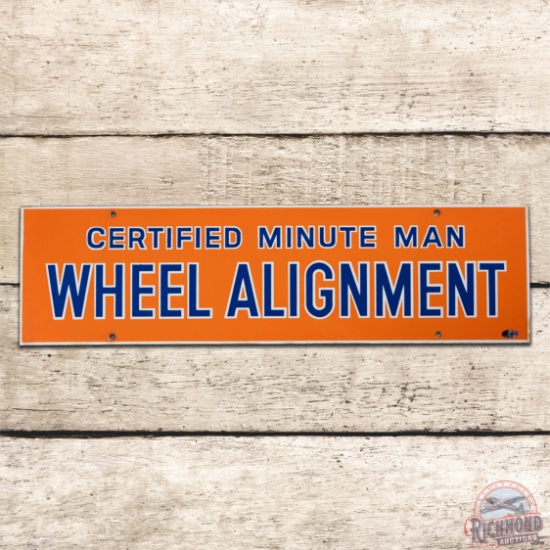 Superb Union 76 Certified Minuteman Wheel Alignment Single Sided Porcelain Sign