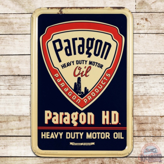 Paragon Heavy Duty HD Motor Oil Emb. Single Sided Tin Sign