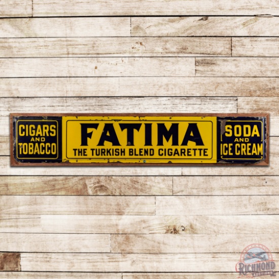 Fatima Cigars Tobacco Soda and Ice Cream 7' Single Sided Porcelain Sign